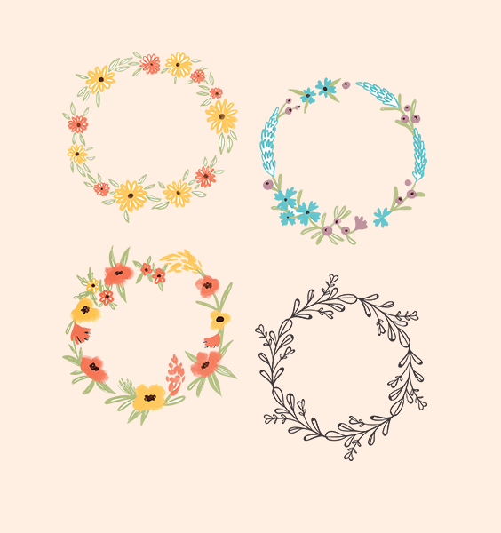 floral wreath svg