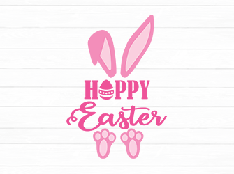 happy easter svg pink