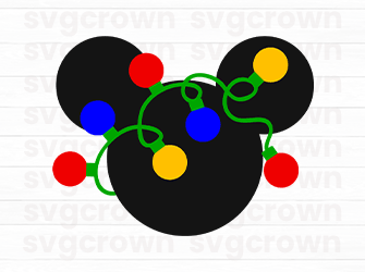 christmas mickey lights svg