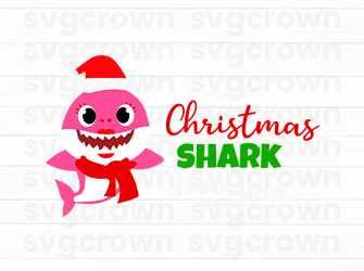 chrismas shark pink svg