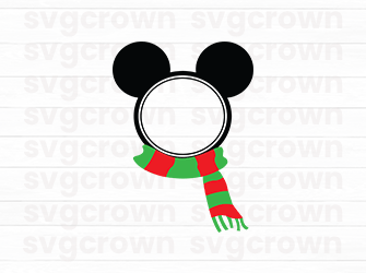 mickey face christmas svg