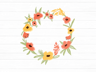 Floral wreath svg