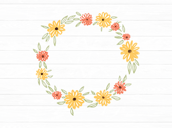 Floral wreath cricut svg