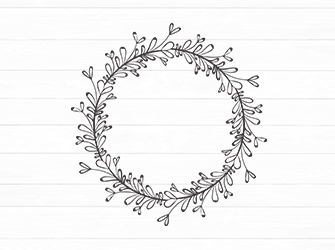 Floral wreath svg banner