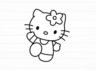 hello kitty outline svg