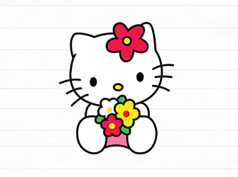 hello kitty flowers svg